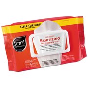 Sani Professional Towels & Wipes, White, Polyester, 72 Wipes, 9" x 8", Unscented, 12 PK M30472